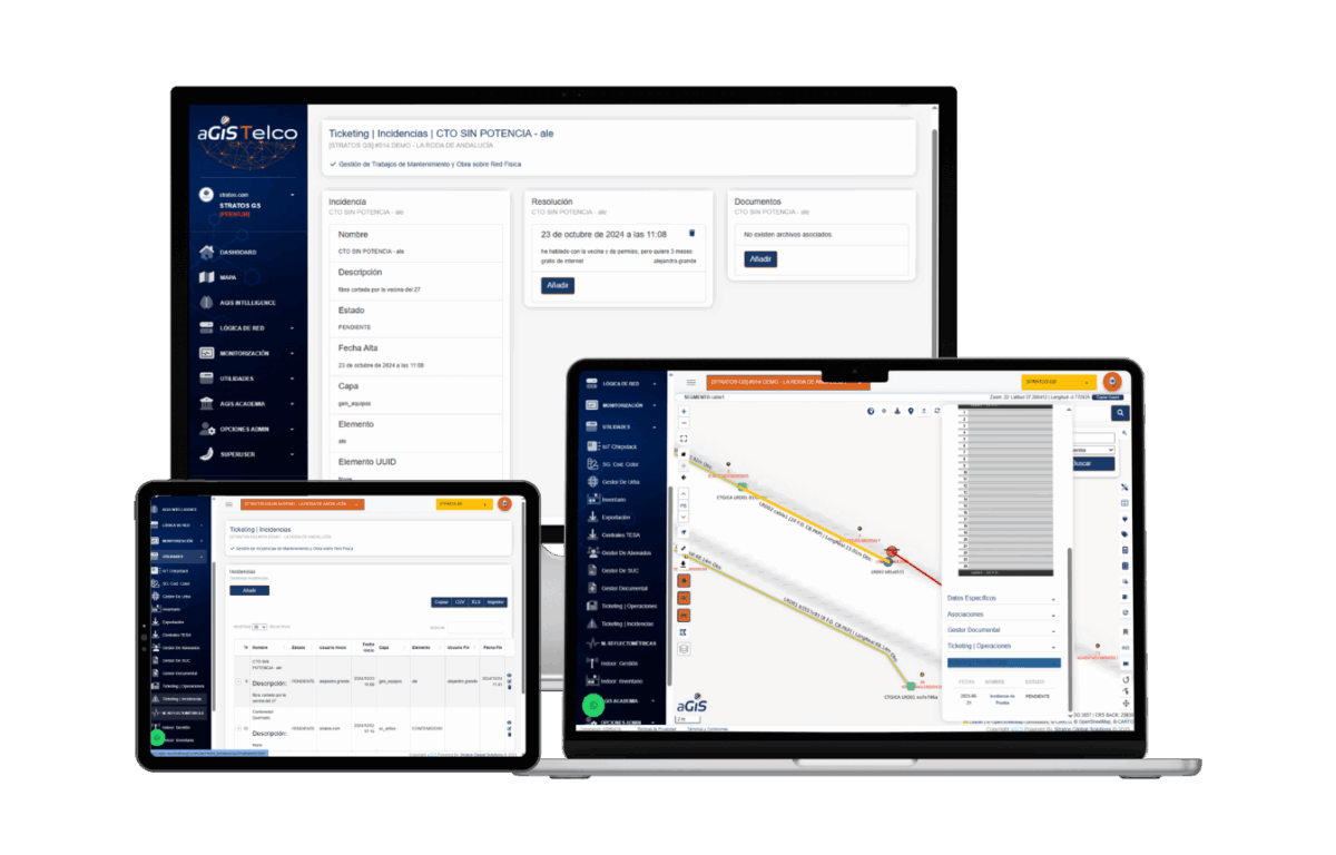 Software GIS para FTTH • aGIS TELCO • Stratos GS